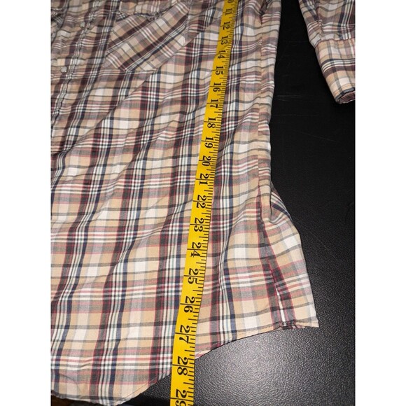 Vintage Dee Cee Rangers Shirt Mens Large Red Plaid Western Pearl Snap USA 70s - Picture 6 of 11